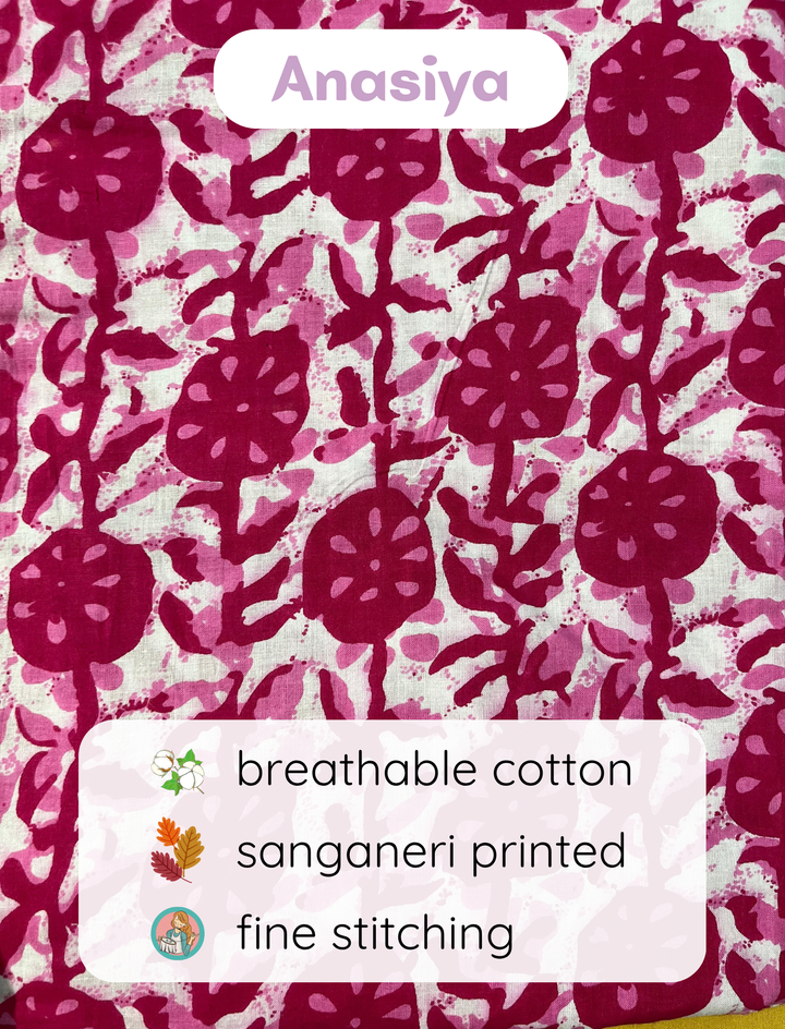 Aavya Pink Daboo Cotton Printed Halter Neck Top - Anasiya